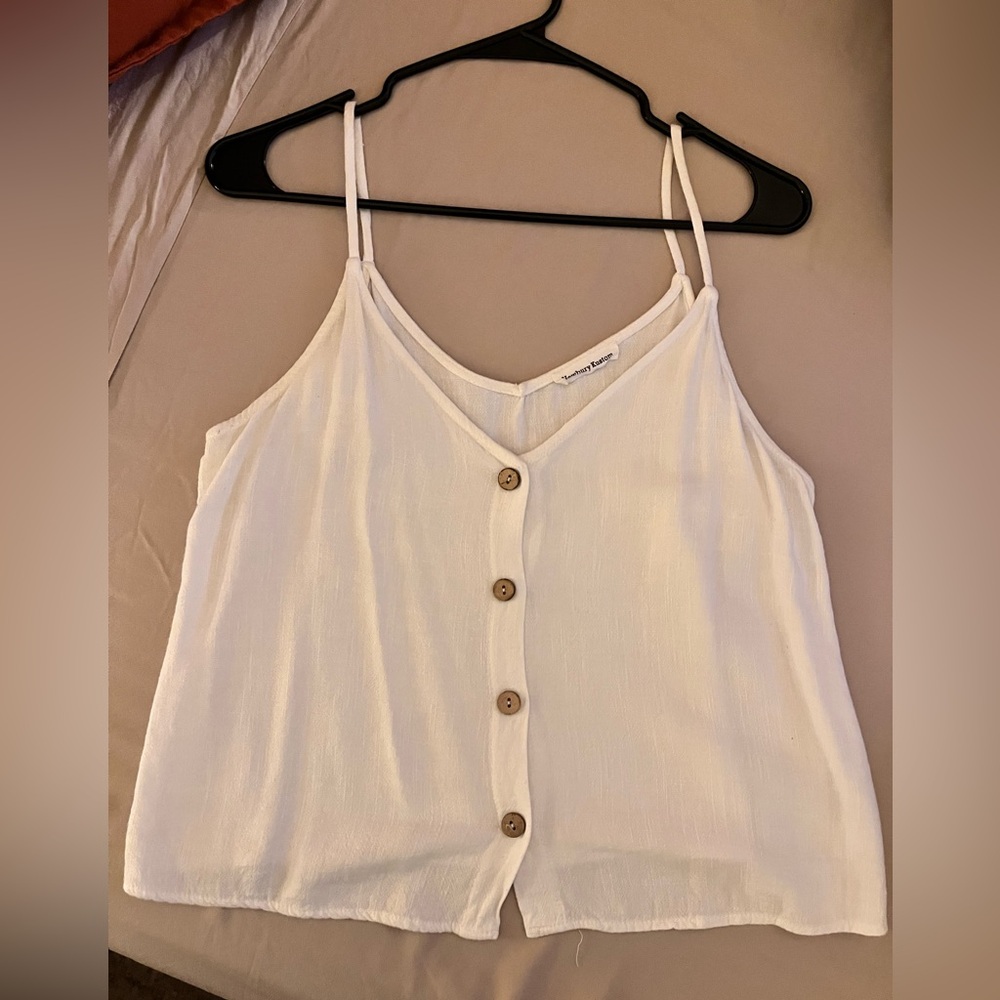 Newbury Kustom Cream Buttoned Crop Camisole